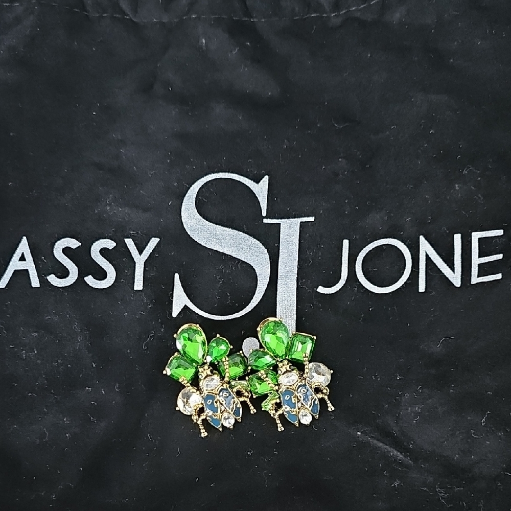 Sassy Jones Emerald and Gold Earrings
